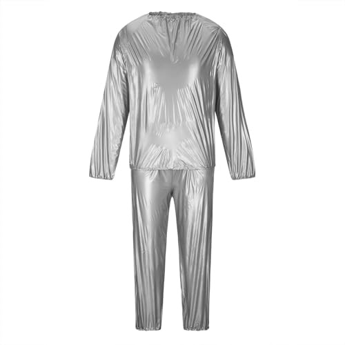 Générique Ensemble Homme Sauna Sudation Veste Zippée Pantalon Long Survêtement Perte de Poids Sport Fitness Training Tenue Thermique Débardeur Inclus Gym Maison Confortable Respirant