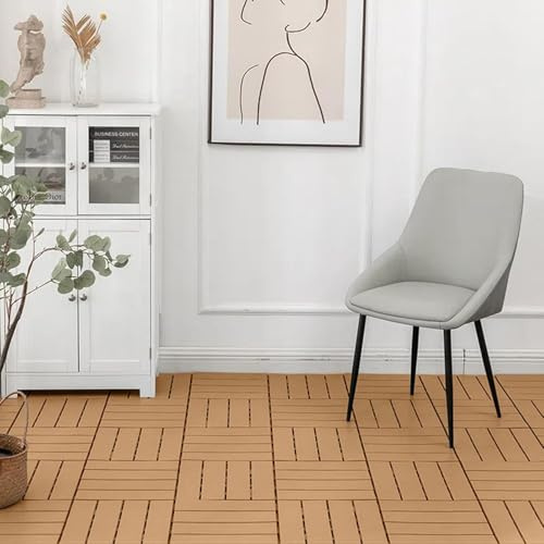 HynJGih 20 Pieces Wood-like Interlocking Flooring, Outdoor Patio Tiles For Pools, Gardens, Garages And Balconies(Wood)