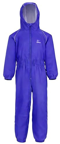 Zorax Unisex Kids Rain Suit One-piece Rainwear | Waterproof All in one Rainwear Light Weight Rainsuit Boys Girls Puddle Windproof Hooded Romper with Carry Bag