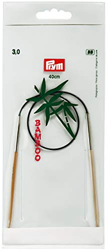 Prym 221524 Rundstricknadeln, 40 cm, 3,00 mm Rundstricknadel, Bambus, Natur, 3 mm, 3,0 mm | 40 cm