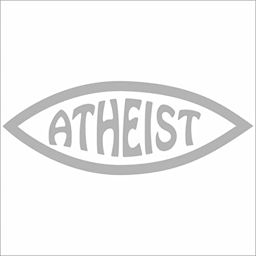 JINTORA - Autoaufkleber Tuning - Auto Aufkleber - Atheist Fisch - 210x78 mm - Auto Sticker Bus Fenster Heckscheibe Camper wetterfest Outdoor Sticker Auto Deko LKW Tuning Selbstklebend - Silber