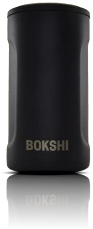 Bokshi® Bottle Cooler | Portabevande isolato in acciaio inox per bottiglie e lattine di vetro da 330 ml (nero) | Raffreddatore per birra, refrigeratore per bottiglie, refrigeratore per lattine