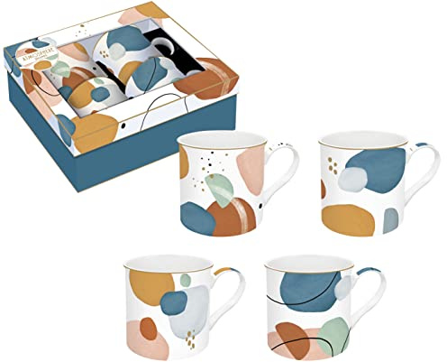 COFFRET 4 MUGS 30CL EN PORCELAINE FINE SHAPES