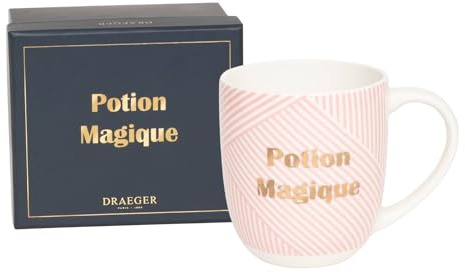 DRAEGER PARIS 1886 - Mug en Céramique Rose Potion Magique 320ml - Idée Cadeau Humour Café - Design Chic & Tendance - Coffret Cadeau Élégant - Cadeau Anniversaire & Fêtes - Tasse à Café Graphique