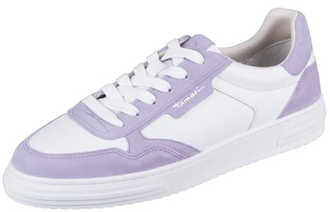 Tamaris Damen Low-Top Sneaker, Frauen Halbschuhe,Wechselfußbett,Freizeitschuhe,Turnschuhe,Laufschuhe,schnürschuhe,schnürer,Lavender,40 EU