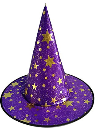 Greabuy Halloween Bronzing Hexe Zauberer Hut Kopfbedeckung Maskerade Peaked Cosplay Requisiten