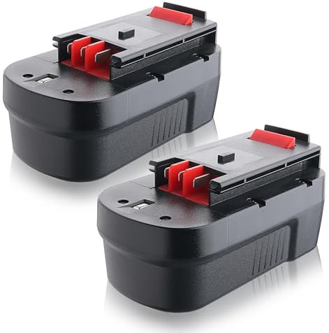 2-Pack 18V 4.8Ah HPB18 NiMH Battery Replacement for Black and Decker 18V Power Tools FS180BX FS18BX FS18FL NST2118 244760-00, A1718 A18 A18E A18NH HPB18 HPB18-OPE Firestorm Battery (Black)
