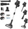 Cordless Stick Vacuum Cleaner,15000PA Cordless Vacuum Cleaner 6 in 1,Handheld Stick Vacuum with LED Light +1 HEPA Filters + 2x3000mAh Rechargeable Battery,Pet,Crevice & Multi-Surface Tools,silver gray