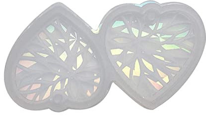 Moule en silicone en forme de cœur pour fabrication de boucles d'oreilles et pendentifs en résine époxy