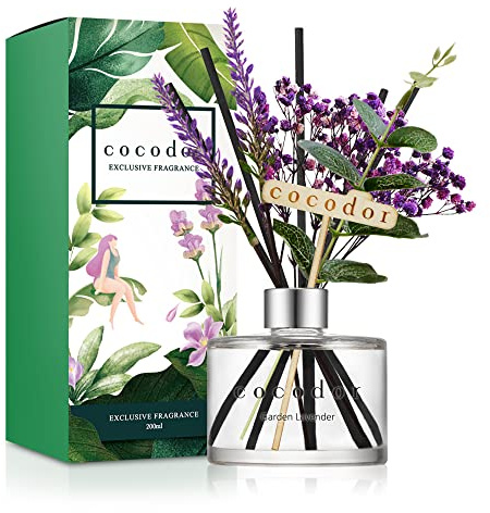 COCODOR Lavander Reed Diffuser Set / 200ml / Lemon Eucalyptus/Scent Diffuser with Sticks Home Fragrance