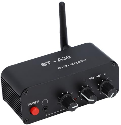 AUNMAS BT Sound Amplifier Aluminum Alloy Phono Preamp 20dB Gain with 3.5mm Input and BT 5.2 Long Range Reception for Turntable Speaker Headphone Listening
