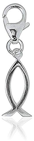 Chili Creative® Charm Astro Anhänger Fische 15 mm, 925 Sterling Silber Für Armband Kette, Glückbringer Talisman Sternzeichen