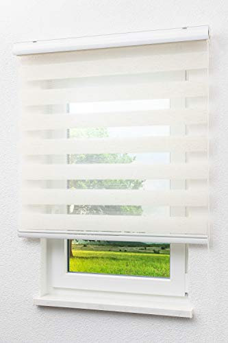 LYSEL - Qualitätsdoppelrollo Leinen, (B x H) 80cm x 175cm in beige/Leinen