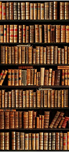 wandmotiv24 Türtapete altes Bücher-regal, Schrank, Buch, Roman 70 x 200cm (B x H) - Dekorfolie selbstklebend Sticker für Türen, Türfolie, Aufkleber, M1117