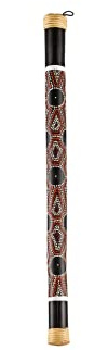 Sonic Energy Leichtgewichtiger Bambus Regenstab – 60 cm – Entspannender Regenklang für Meditation und Klangbad – Schwarz gepunktet (RS1M)