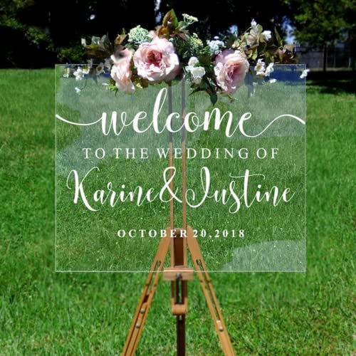 xingfa Autocollant « Welcome to Our Beginning Couples » pour réception de mariage ou maison – Autocollant de cérémonie de mariage (33 x 57 cm)
