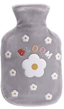 LZHLMCL Warmflaschen Uiberzug Flanellbezug Wärmflasche Wassereinspritzung Wärmflasche Mädchen Warmes Wasser Warmer Handwärmer Grau