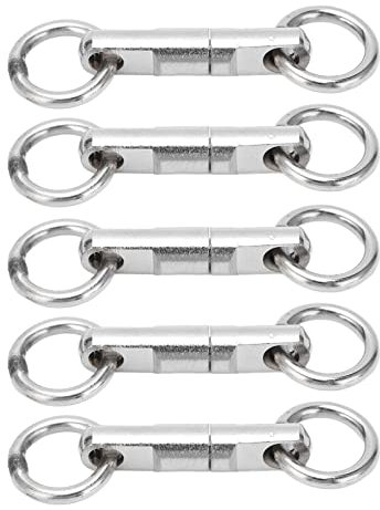 VGEBY Girelle da Pesca Gancio, 5 Pezzi in Acciaio Inox Tipo di Colonna Cuscinetto Ad Anello Girevole Girevoli da Pesca Connettore a Gancio Accessori per la Pesca(3.5#)