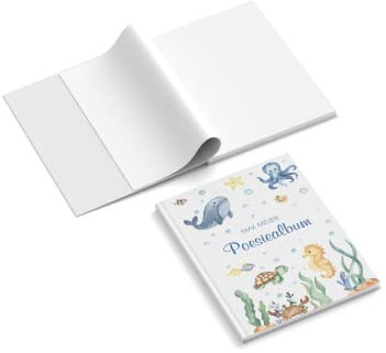easyprint Poesiealbum personalisiert mit Name | Unterwasser | 148 x 210 mm | Hardcover | Papier 100 g/m² | Blanko Innenseiten | Freundebuch | Erinnerungsbuch