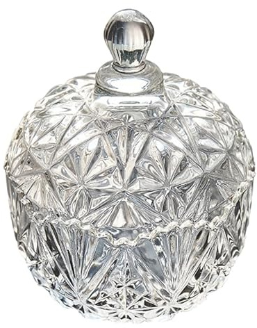 LIFKOME Glas Bonboniere Mit Deckel Einmachglas Für Süßigkeiten Snacks Und Bonbons Glasbehälter Zur Aufbewahrung Und Präsentation Auf Tisch Küche Büro Oder Party 5.31 X 4.13 X 4.13 in