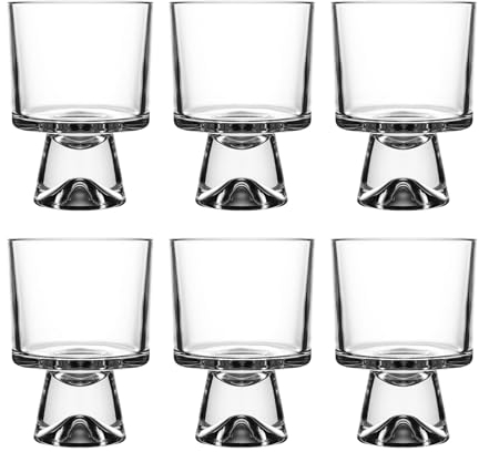 binsakao Glass Dessert Bowls, Dessert Cups, Cute Footed Dessert Bowls for Ice Cream Trifle Fruit Pudding Snack Salad Condiment Sundae Cocktail Drinks Party (Set of 6, 235ml)