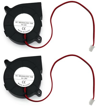 JZK 2PCS 5015 Blower 24V, 6500 RPM/min, 50x50x15mm, 5cm Small Fan, 3D Printer Cooling Fan, DC Brushless 50mm