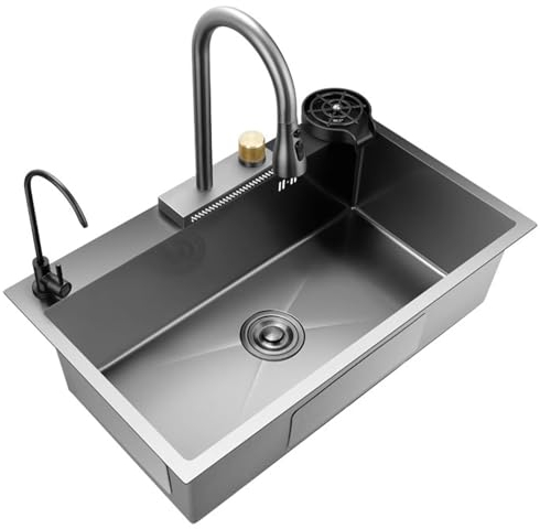 Edelstahl einzelbecken einbauspüle gewerbliche spüle outdoor garten campimg spüle 304 edelstahl waschbecken Eingebautes Waschbecken mit Warm- und Kaltwasserhahn Geeignet für Küchen,Bars,Restaurants (