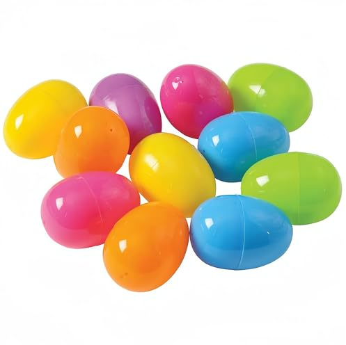 GiftExpress 100-Pack Assorted Color Easter Eggs, Colorful Bright Plastic Eggs w/ Hinge , Adult & Kid Party Toys for Gift Baskets or Egg Hunt Decor