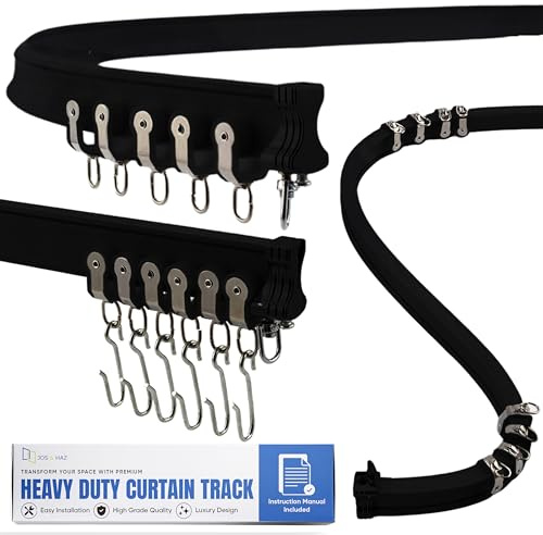 Jos & Haz Aluminum Flexible Curtain Track 4m / 13ft Bendable Curtain Track | Bay Window Curtain Track & Wall Mount Curtain Rail Track Kit for Room Dividers, Bedroom, Glass Door & Sliding Patio