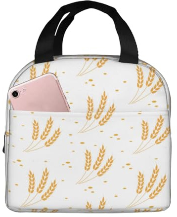 Bolsas de almuerzo aisladas para hombres y mujeres, bolsa térmica suave de trigo aislada para viajes, lonchera pequeña a prueba de agua para hombres y mujeres, bolsa de almuerzo para mujeres y hombres