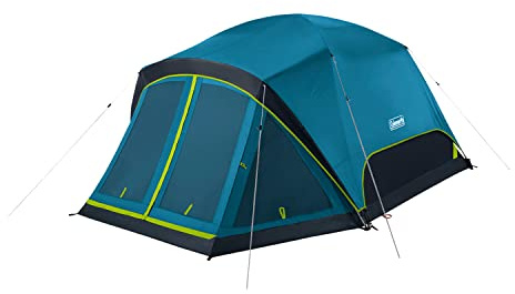 Coleman Skydome Dark Room Tent with Screen Room & 5-Minute Setup, Weatherproof 4/6 Person Tent Blocks 90% of Sunlight, Rainfly & Carry Bag Included, Made of PFAS-Free Materials