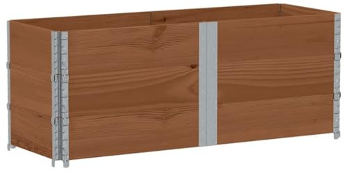 vidaXL Collares de palets 3 uds Madera Maciza de Pino marrón 150x50 cm, collarín de palets, Caja de Palet, Marco de apilamiento de palets