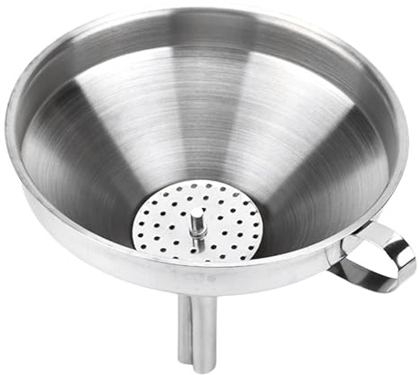 Stainless Steel Funnels - Funnel Strainer Fine Mesh | Funnel With Screen Filter | Kitchen Funnels for Transferring Liquids | Food Filter Strainer | Oil Strainer Funnel for Jars Bottles Containers
