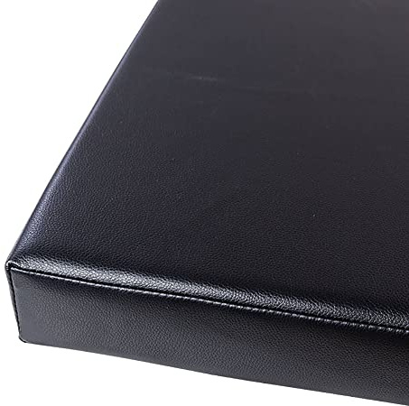 Cojín de asiento de piel sintética grueso y transpirable para taburete largo o sofá, color negro, 60 x 35 x 5 cm