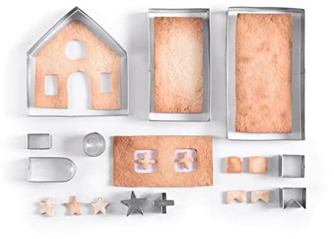 10 pièces/ensemble d'emporte-pièces en forme de maison en pain d'épice, en acier inoxydable, pour découpes de maisons en chocolat, kit moules à biscuits, outils décoration gâteaux fondan