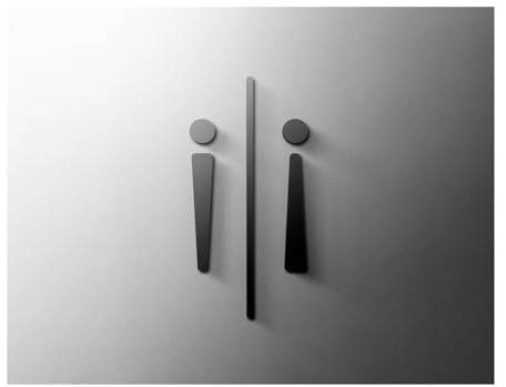 QRXALISA Toilet Signs Shopping Mall Supermarket Residential Modern Home Art Decoration Sign Bathroom Toilet Door Number Wall Sticker(11,18x11cm Gold)