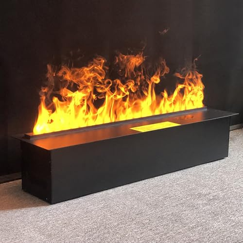 JINGJIAOPLSD Cheminée à Vapeur d'eau, Cheminée Décorative avec Flamme Atomisée 3D, Insert de Cheminée Électrique avec Commande Tactile/télécommande, Pas de Chauffage(80cm)