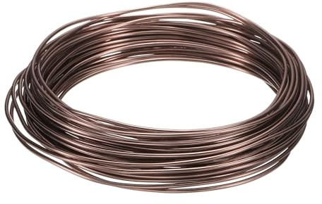 QUARKZMAN Alambre de Bonsái de Aluminio 1.5Mm/15 Gauge 33 Pies L | Anodizado de Entrenamiento, Alambre de Bonsái Flexible para Jardín, Horticultura, Paisajismo, Plantación, Marrón
