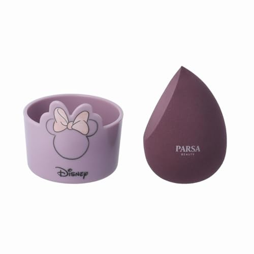 PARSA BEAUTY Disney Minnie Mouse inspiriertes Make-up Blender Set | Kosmetikschwamm mit Halter, Make-up-Ei mit flacher Seite für Foundation & Highlight, hygienisch trocknend, weich & präzise