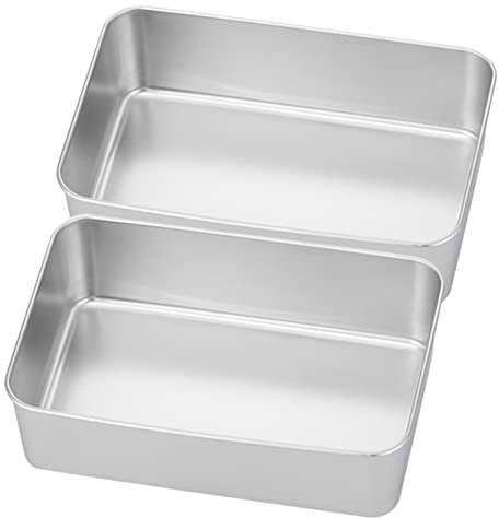 GRIRIW 2pezzi Teglia Quadrata in Acciaio Resistente Per Tiramisù e Mousse Facile Da Pulire Per Dolci Fatti in Casa e Feste