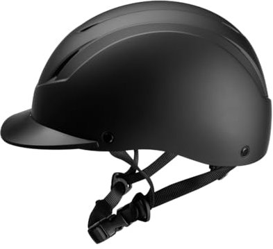 PFIFF 103119 Reithelm ProtectionX, Erwachsenenreihelm, Größenverstellbarer Helm für Erwachsene, mit Belüftunssystem, Schwarz, Größe 55-59cm (M)