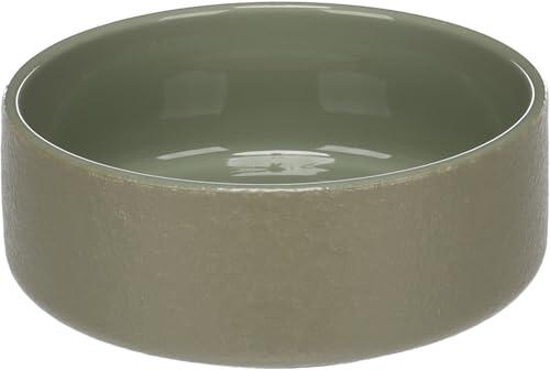 Hundenapf Keramik – hundenapf mittelgroße Hunde – 700ml – rutschfest & elegant – rund grün – Flamingo