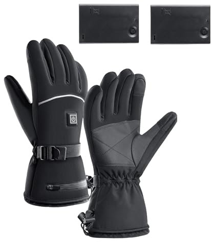 Gramigg Erhitzte Handschuhe Thermische Touchscreens Skihandschuhe Winddicht Warme Fäustlinge Zum Skifahren Snowboarden Schaufeln Radfahren Wandern