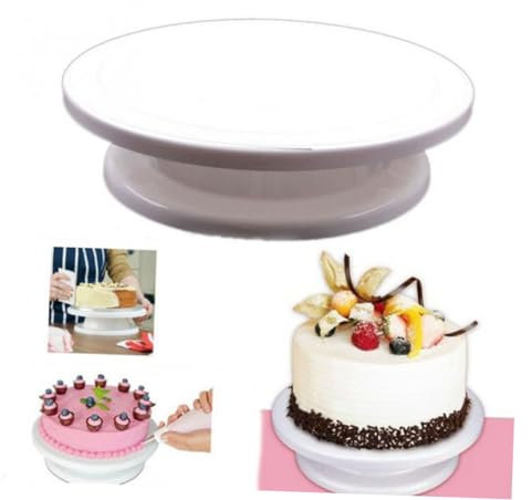 BESTYASH Base de Pastel Redonda para Bodas Soporte de Rotatorio para Tartas para Exposición de Postres Fiestas