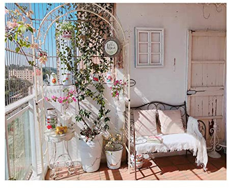 Arche de jardin en métal robuste, treillage blanc de 140 cm pour plantes grimpantes, support de rose, décoration de cérémonie extérieure, obélisque de jardin durable, idéal pour les vignes et les