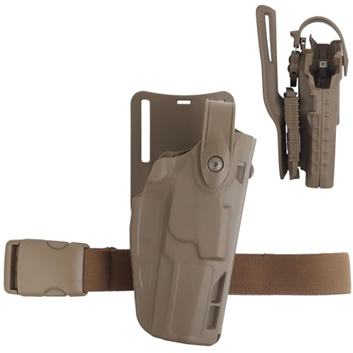 TACWJDM Taktisches P320 Pistolen Holster, Hart Nylon Mid-Ride Holster Mit Oberschenkel Gurt Und Druckplatte, Airsoft Ausrüstung Für Gürtel