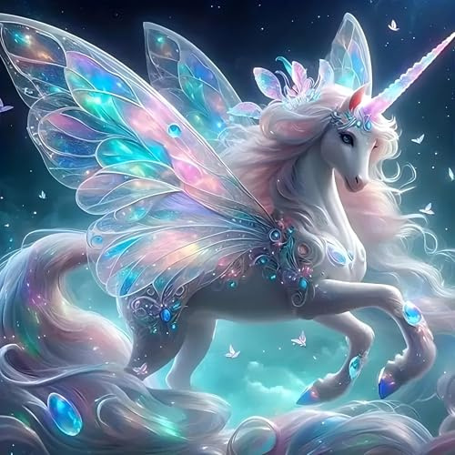ZephyrHome 5D Diamond Painting Tiere Einhorn Set Erwachsene & Anfänger, DIY Diamant Painting Bilder, Diamond, Bilder mit Steinen Kleben, Ideal als Geschenk & Home Wanddeko, Diamond Art Stil, 30x30cm