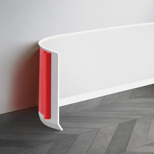 JSIWOTH Plinthe Souple PVC Autocollante 5 m, Plinthe Flexible 5 cm de Largeur, Moulure de Finition Mur Sol Étanche, Skirting Board Trim pour Cuisine Salle de Bain Salon, Blanc
