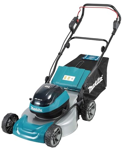 Makita DLM466PT2 Akku-Rasenmäher 2x18V / 5,0 Ah, 2 Akkus + Doppelladegerät