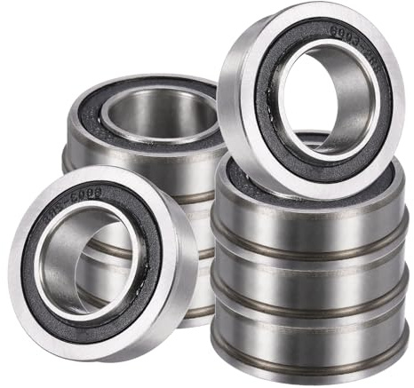 sourcing map 8Pcs Flanged Ball Bearing, ID 3/4 x OD 1-3/8 x T 1/2 (19mm ID x 35mm OD x 13mm T) Precision Ball Bearing Replacements for Lawn Mower, Wheelbarrow, Cart, Hand Trolley